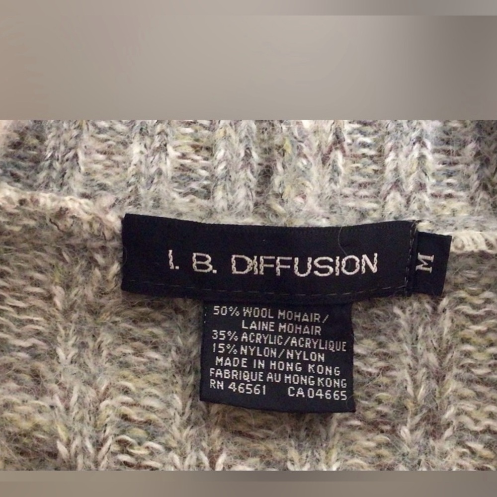 Vintage I. B. Diffusion Wool Mohair Blend Cardigan Sweater - Picture 13 of 13